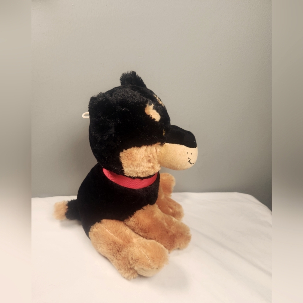 Large Brown and  Black Puppy Dog Plush Stuffed Animal Rottweiler